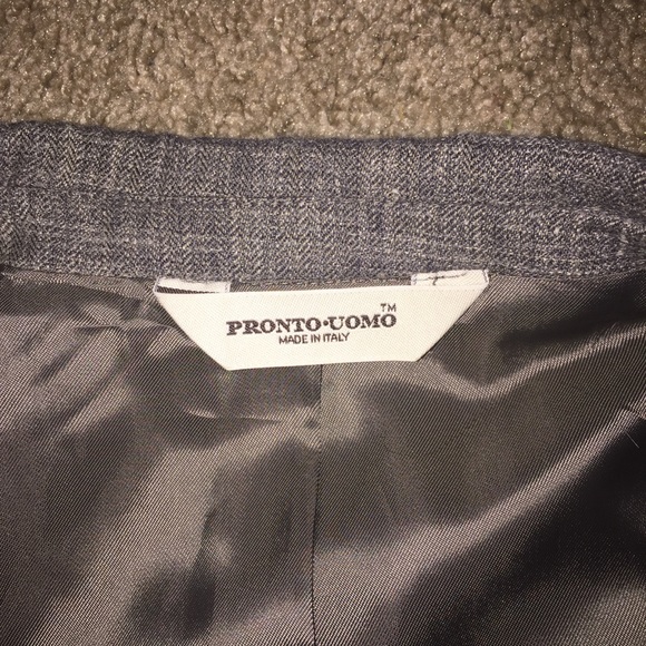 PRONTO UOMO 40R Gray Wool Blend 2 Button Blazer - Picture 5 of 8